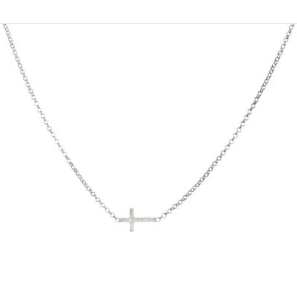 Faith Cross Necklace | Silver Tone | Handcrafted in USA‎ | NWT